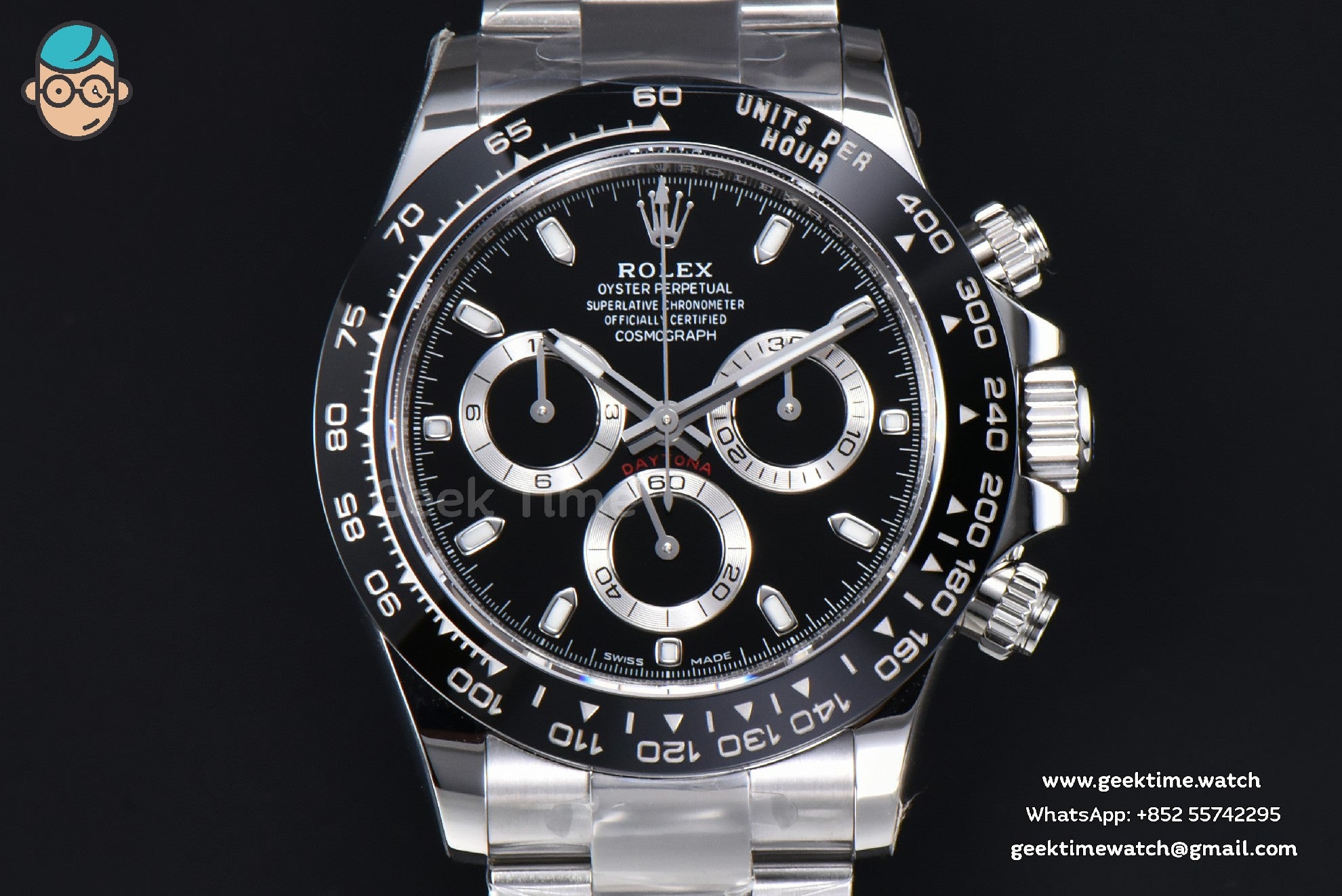 Daytona 116500 SS APSF esfera negra bisel de cerámica brazalete SS SH4130 - Image 3