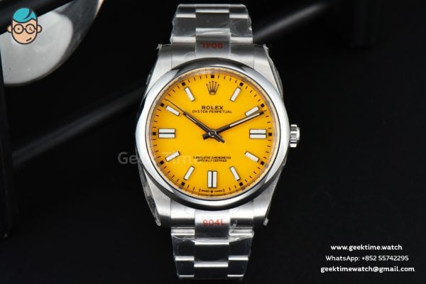 Oyster Perpetual 124300 41mm EWF quadrante giallo bracciale SS A3230 - Image 3
