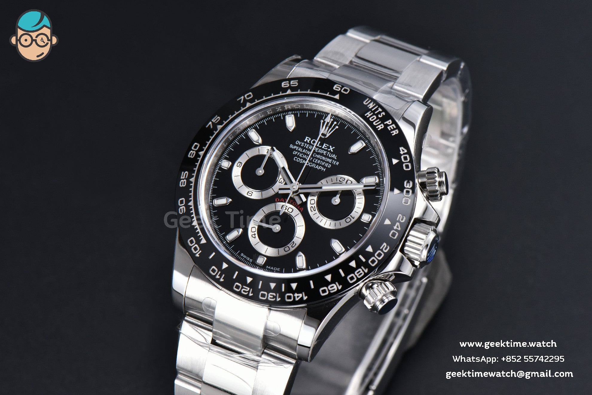 Daytona 116500 SS APSF esfera negra bisel de cerámica brazalete SS SH4130 - Image 2
