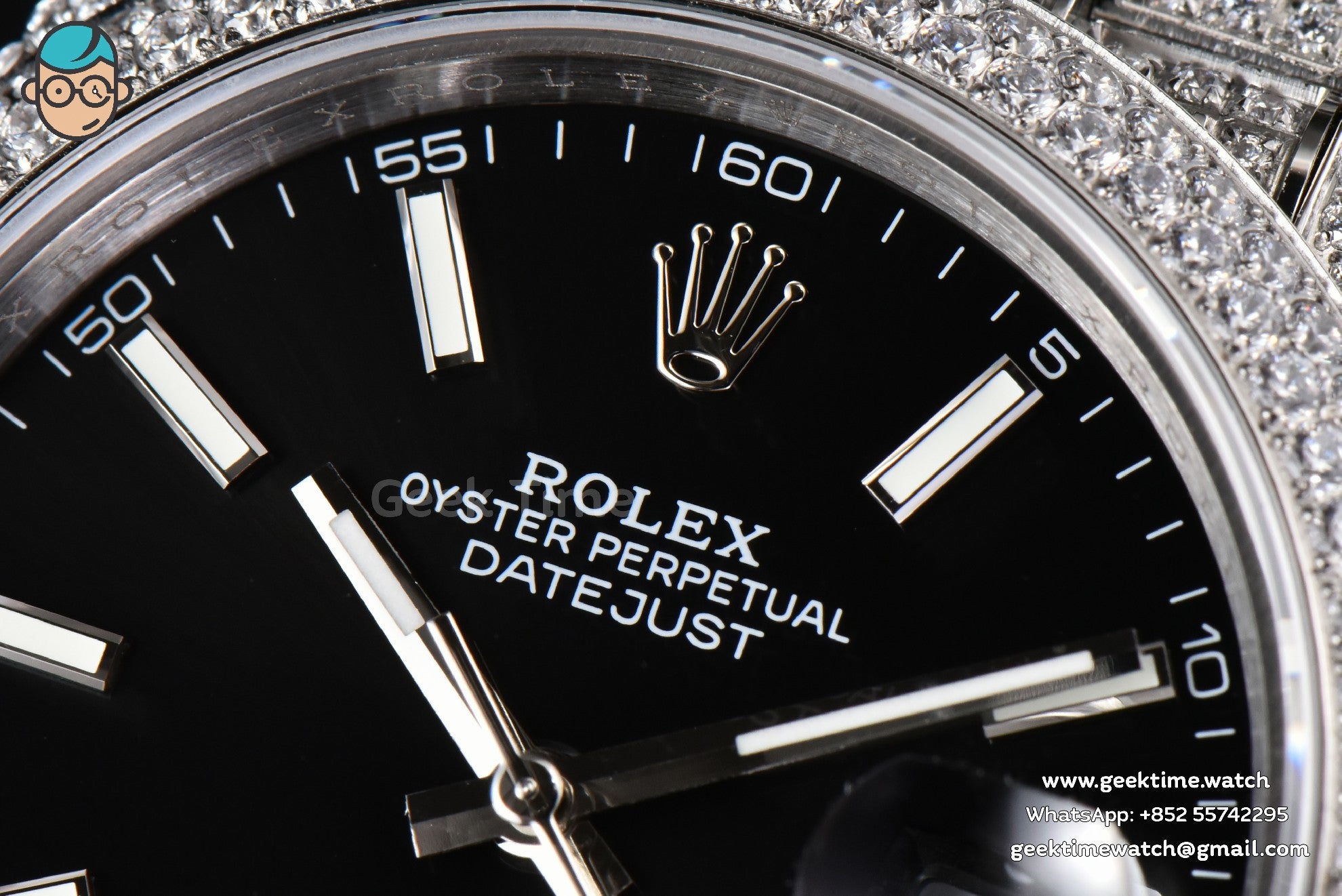 DateJust 41mm Full Diamond GMF Black Dial Jubilee Bracelet A2824 - Image 4