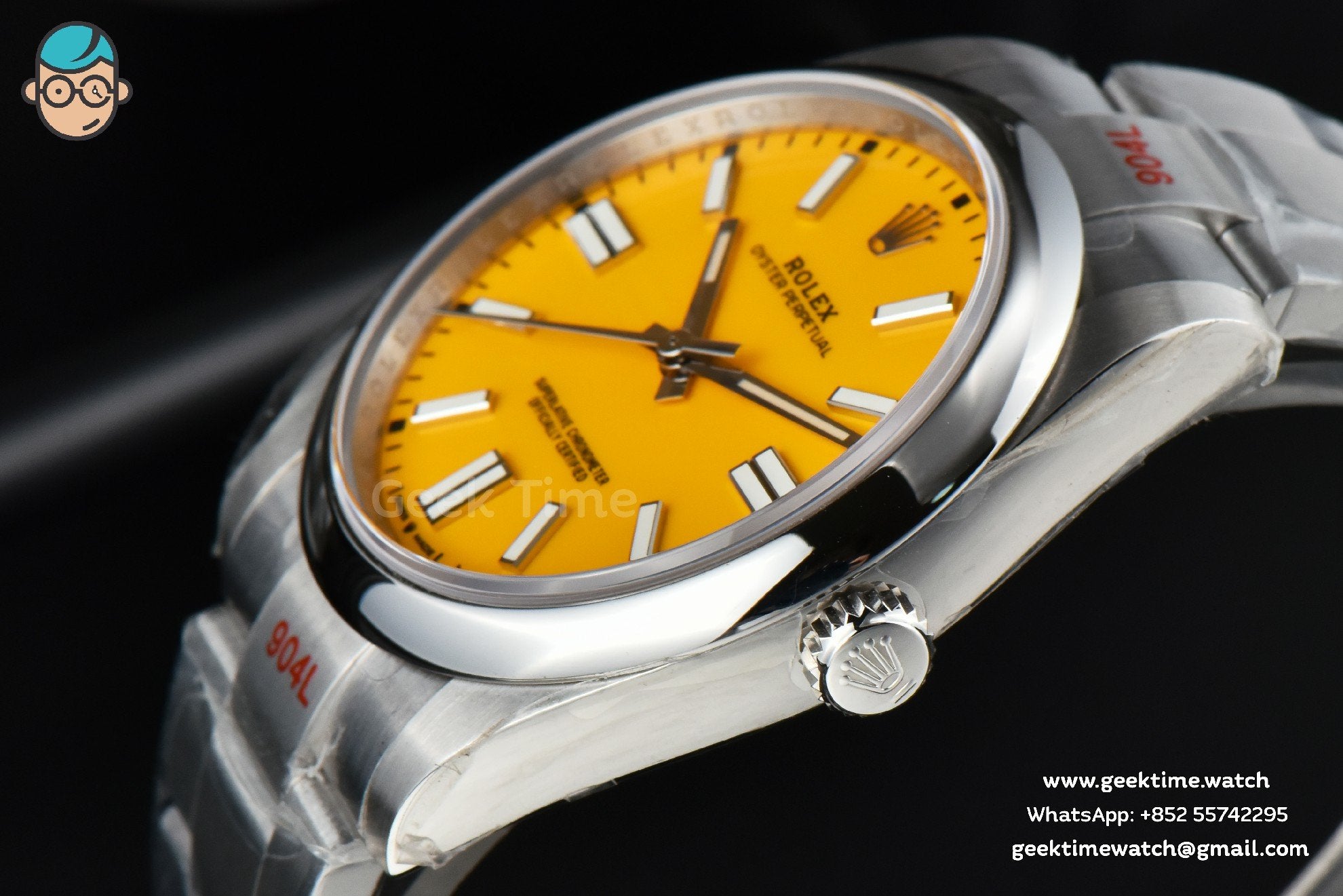 Oyster Perpetual 124300 41mm EWF quadrante giallo bracciale SS A3230 - Image 8
