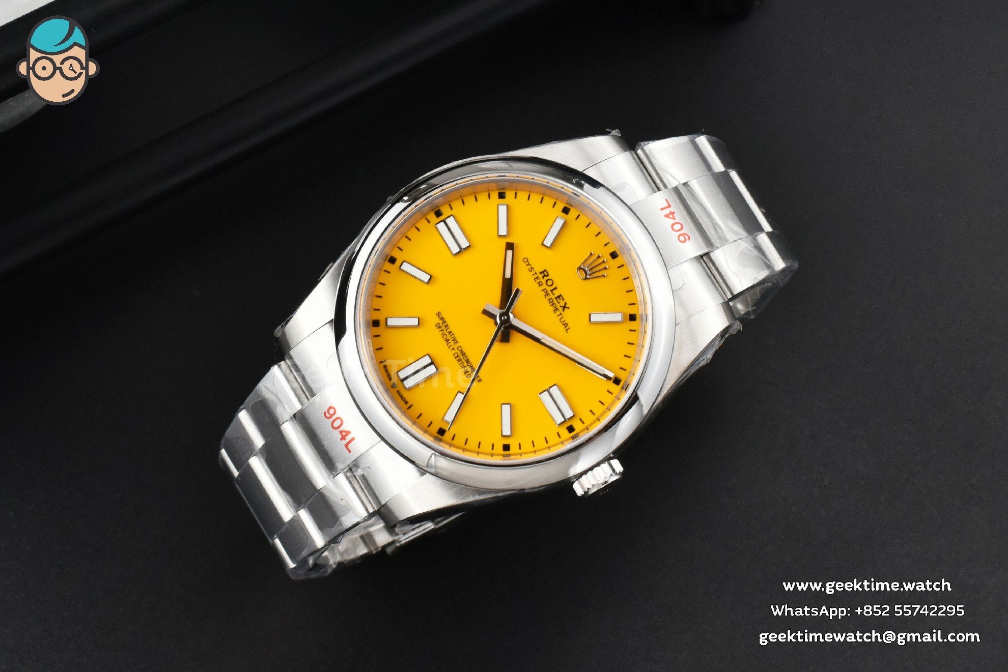 Oyster Perpetual 124300 41mm EWF quadrante giallo bracciale SS A3230 - Image 13