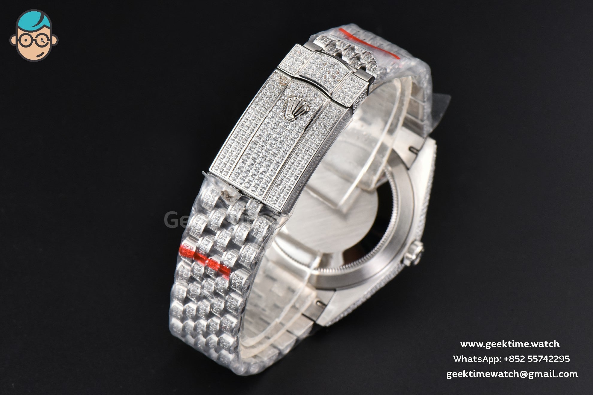 DateJust 41mm Full Diamond GMF Black Dial Jubilee Bracelet A2824 - Image 33