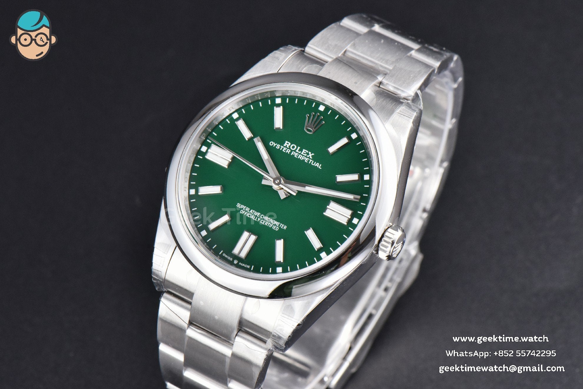 Oyster Perpetual 124300 41mm VSF 904L Green Dial Oyster Bracelet VS3235 - Image 2