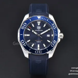 Aquaracer 300M 41mm OF quadrante viola cinturino in caucciù blu