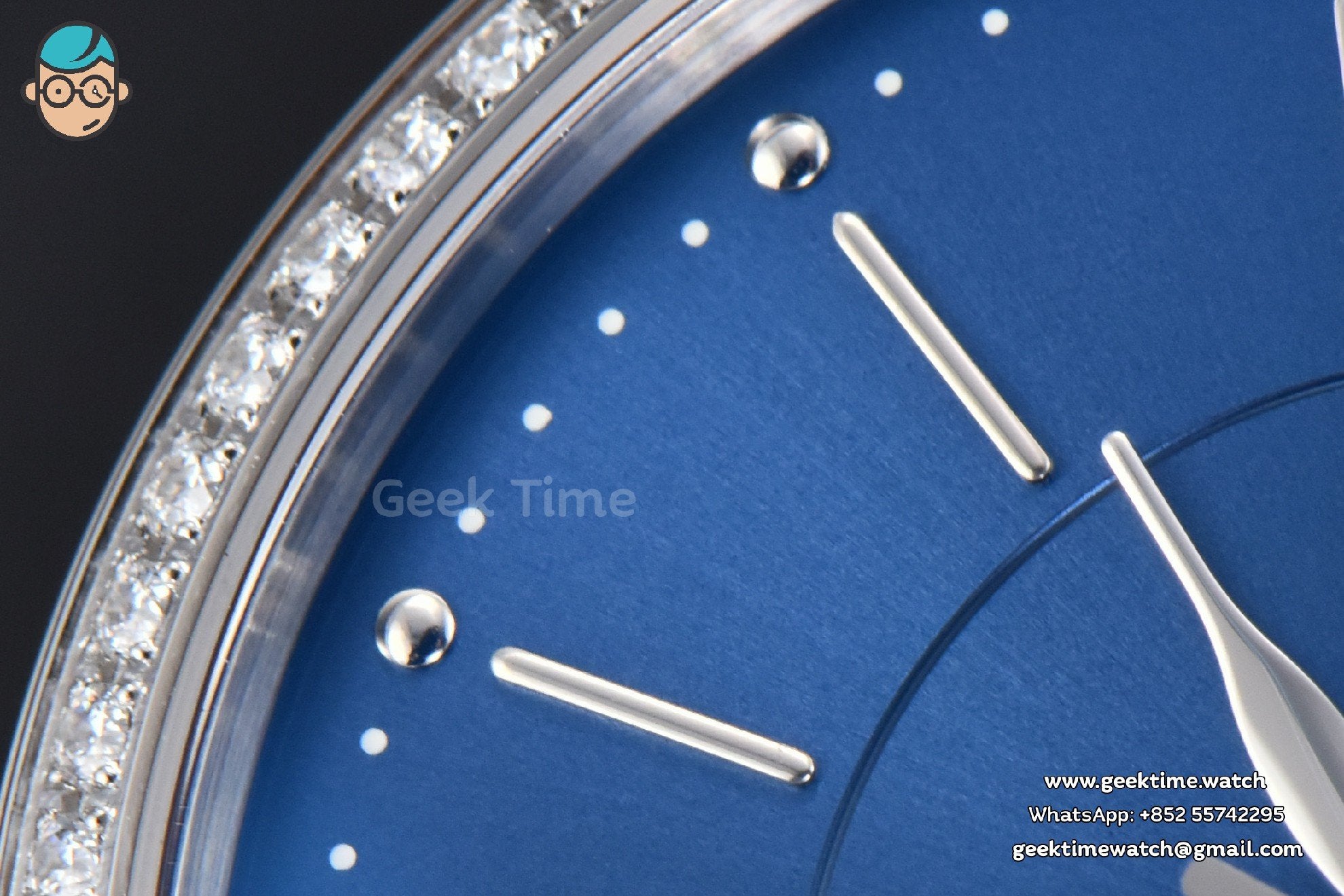 Portofino V7F 37mm Diamond Blue Dial Silver Marker Blue Leather Strap A2892 - Image 4