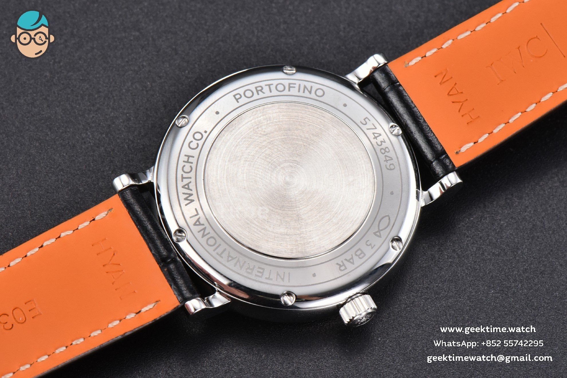 Portofino V7F 37mm Gray Dial Silver Marker Black Leather Strap A2892 - Image 14