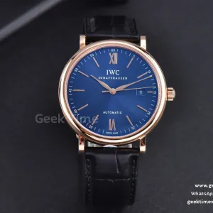 Portofino ‘150 Years’ 40mm V7F RG quadrante blu indici RG cinturino in pelle nera A2892/SW200