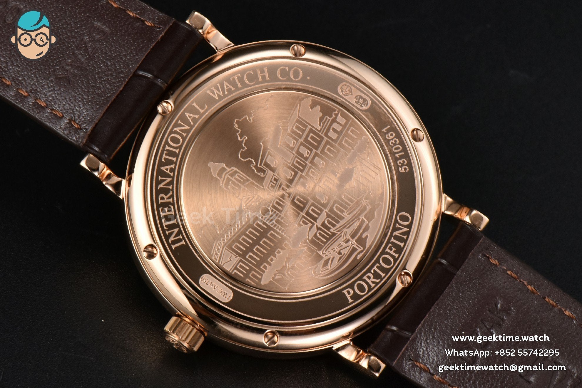 Portofino Automatic 40mm ZF RG White Dial RG Hands Brown Croc Strap A9019 - Image 17