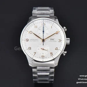 Portuguese IW371604 ZF 41mm esfera blanca índices RG brazalete SS A96355