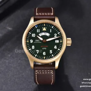 Pilot UTC Spitfire ZF 41mm quadrante verde bronzo “MJ271” cinturino in pelle marrone A2836
