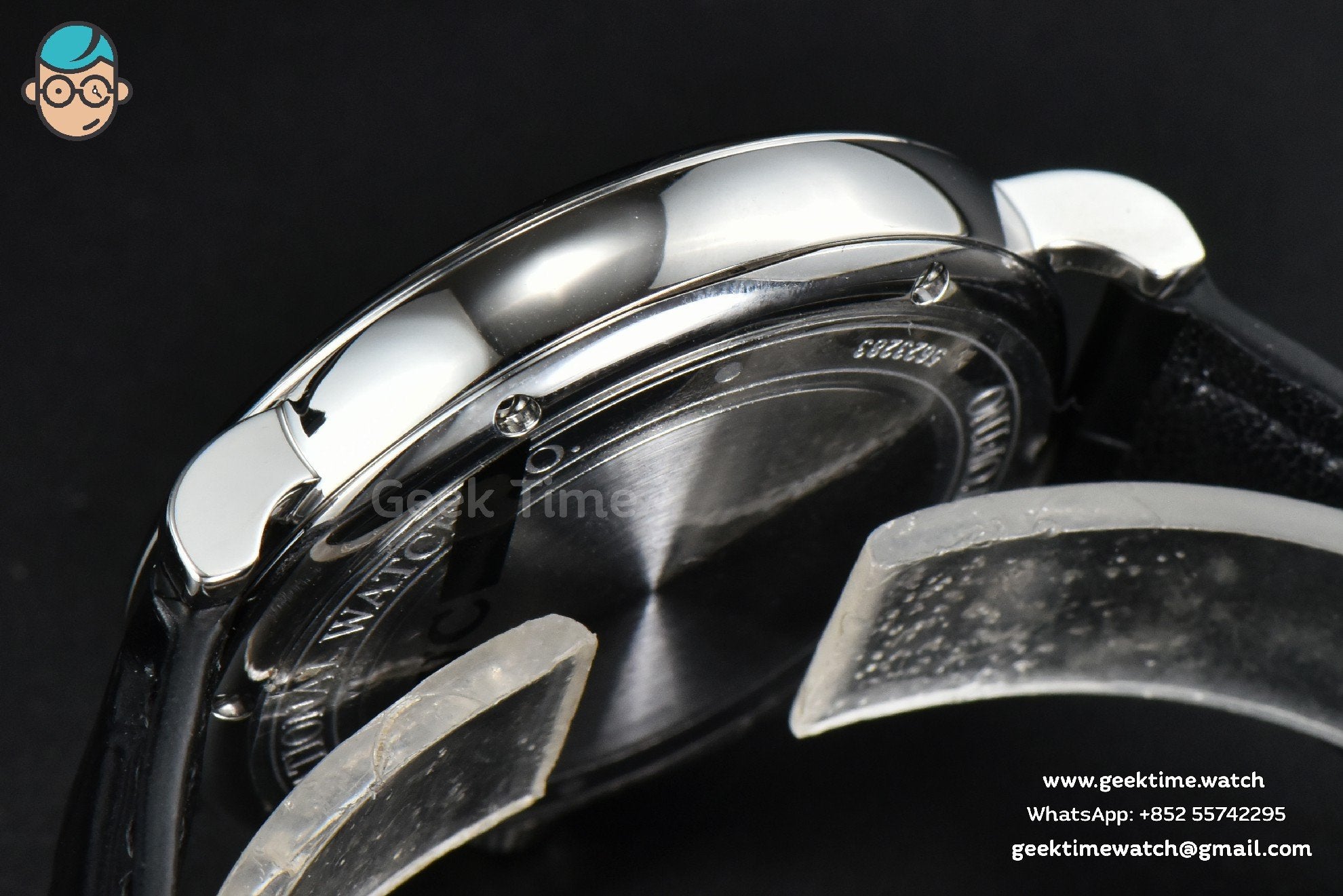Portofino Automatic 40mm ZF White Dial Silver Hands Black Croc Strap A9019 - Image 12