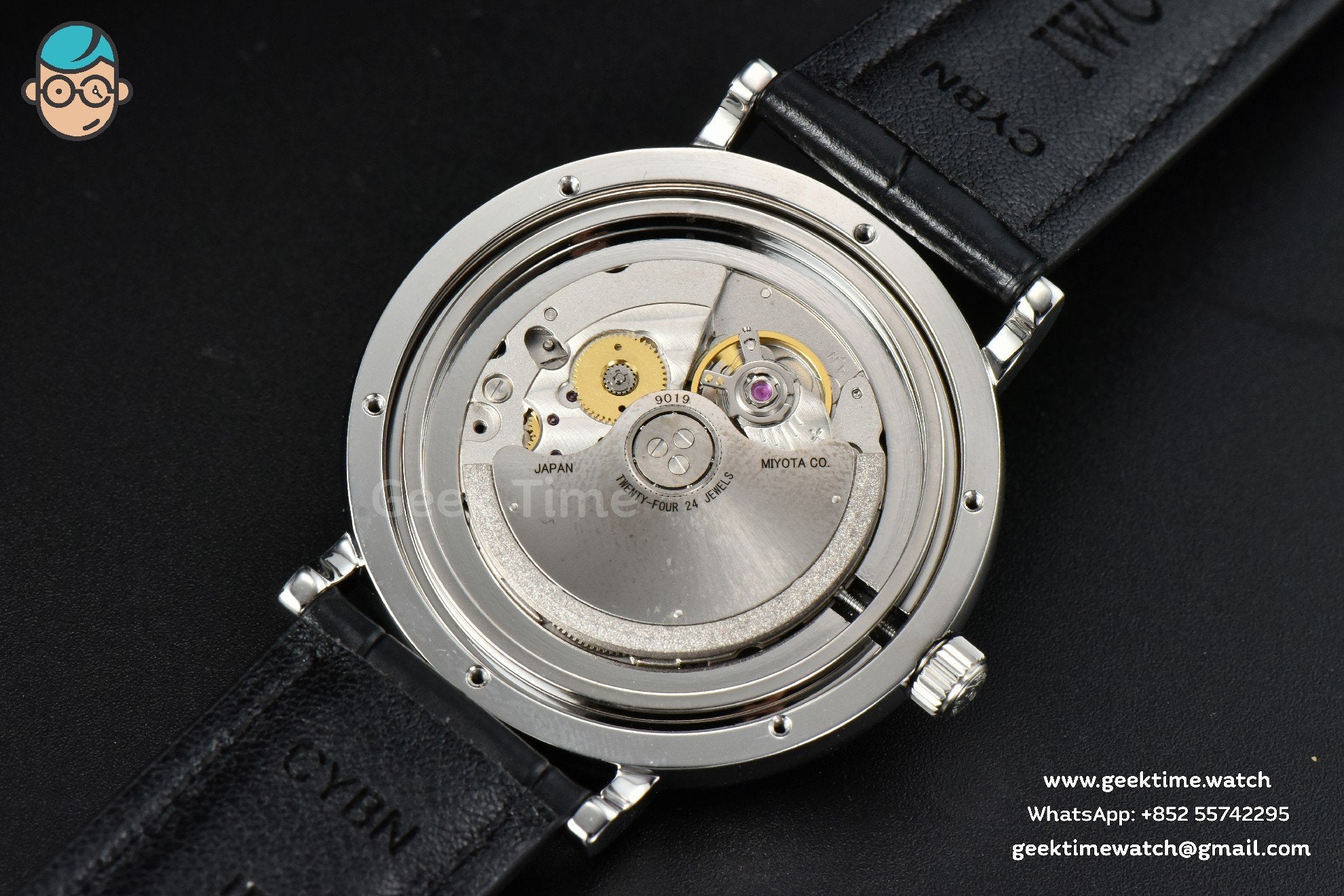Portofino Automatic 40mm ZF White Dial Silver Hands Black Croc Strap A9019 - Image 21