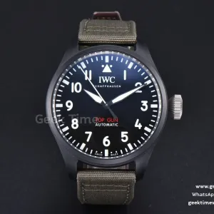 Top Gun IW326901 Keramik 41mm M+F schwarzes Zifferblatt grünes Nylonarmband 9015