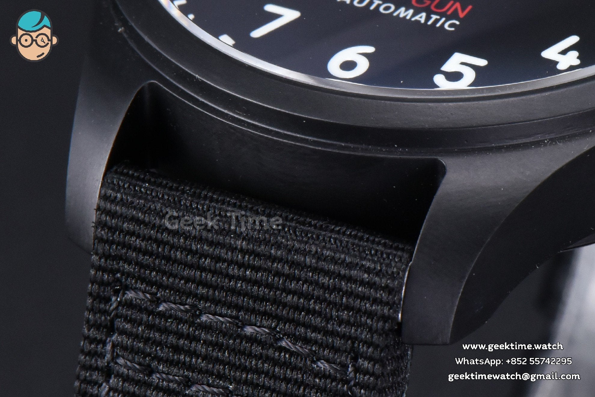Top Gun IW326901 Ceramic 41mm M+F Black Dial Black Nylon Strap 9015 - Image 7