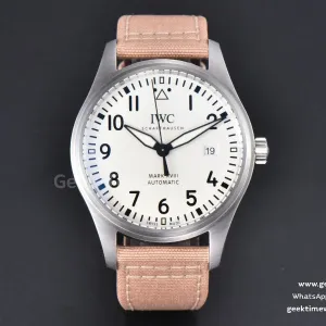 Mark XVIII IW327017 V7F 40mm White Dial Beige Leather Strap V7F A2892