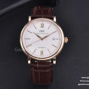 Portofino ‘150 Years’ 40mm V7F RG quadrante bianco indici RG cinturino in pelle marrone A2892/SW200