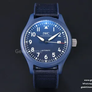 Laureus IW328101 41mm V7F cerámica azul esfera azul correa de nailon/caucho