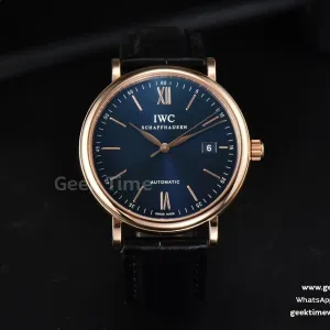 Portofino Automatic 40mm ZF RG quadrante blu indice RG cinturino nero effetto coccodrillo A9019