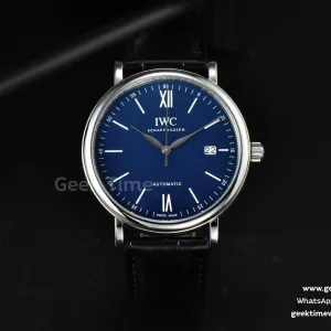Portofino Automatic 40mm ZF quadrante blu lancette argento cinturino nero effetto coccodrillo A9019