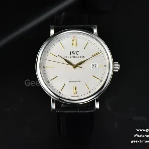 Portofino Automatic 40mm ZF esfera blanca agujas YG correa negra efecto cocodrilo A9019