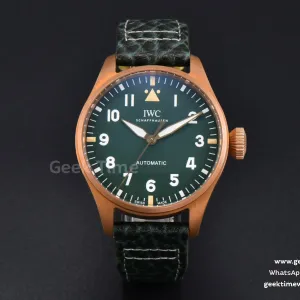 Big Pilot IW329702 Bronze M+F 43.8mm grünes Zifferblatt grünes Lederarmband SEIKO 8N-24