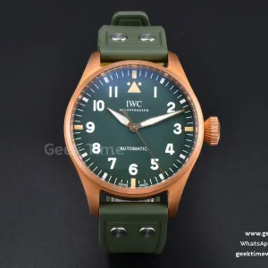 Big Pilot IW329702 Bronze M+F 43.8mm grünes Zifferblatt grünes Kautschukarmband SEIKO 8N-24