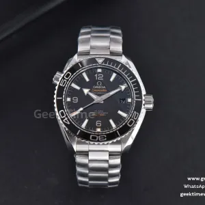 Planet Ocean 600m 43.5mm VSF esfera negra brazalete SS A8906