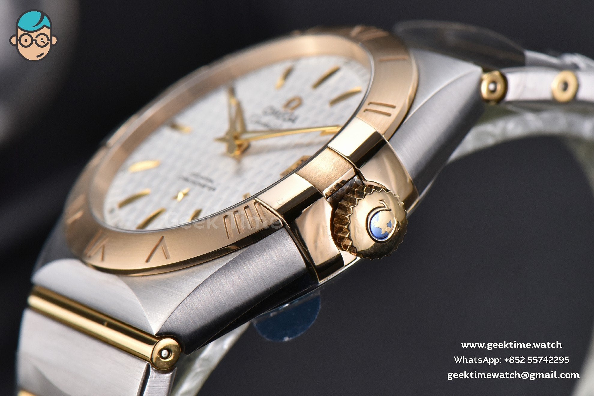 Constellation VSF 38mm YG/SS White Textured Dial YG/SS Bracelet A8500 - Image 8