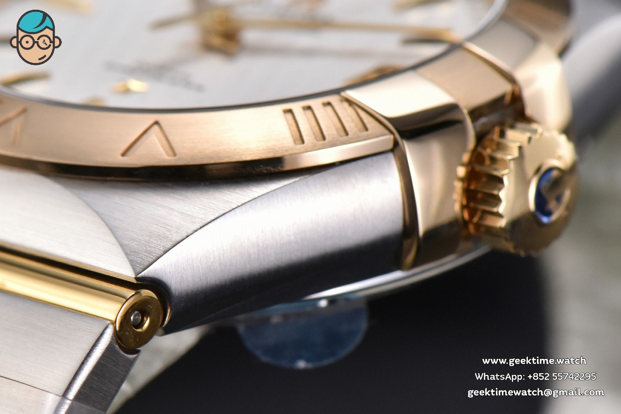 Constellation VSF 38mm YG/SS White Textured Dial YG/SS Bracelet A8500 - Image 9