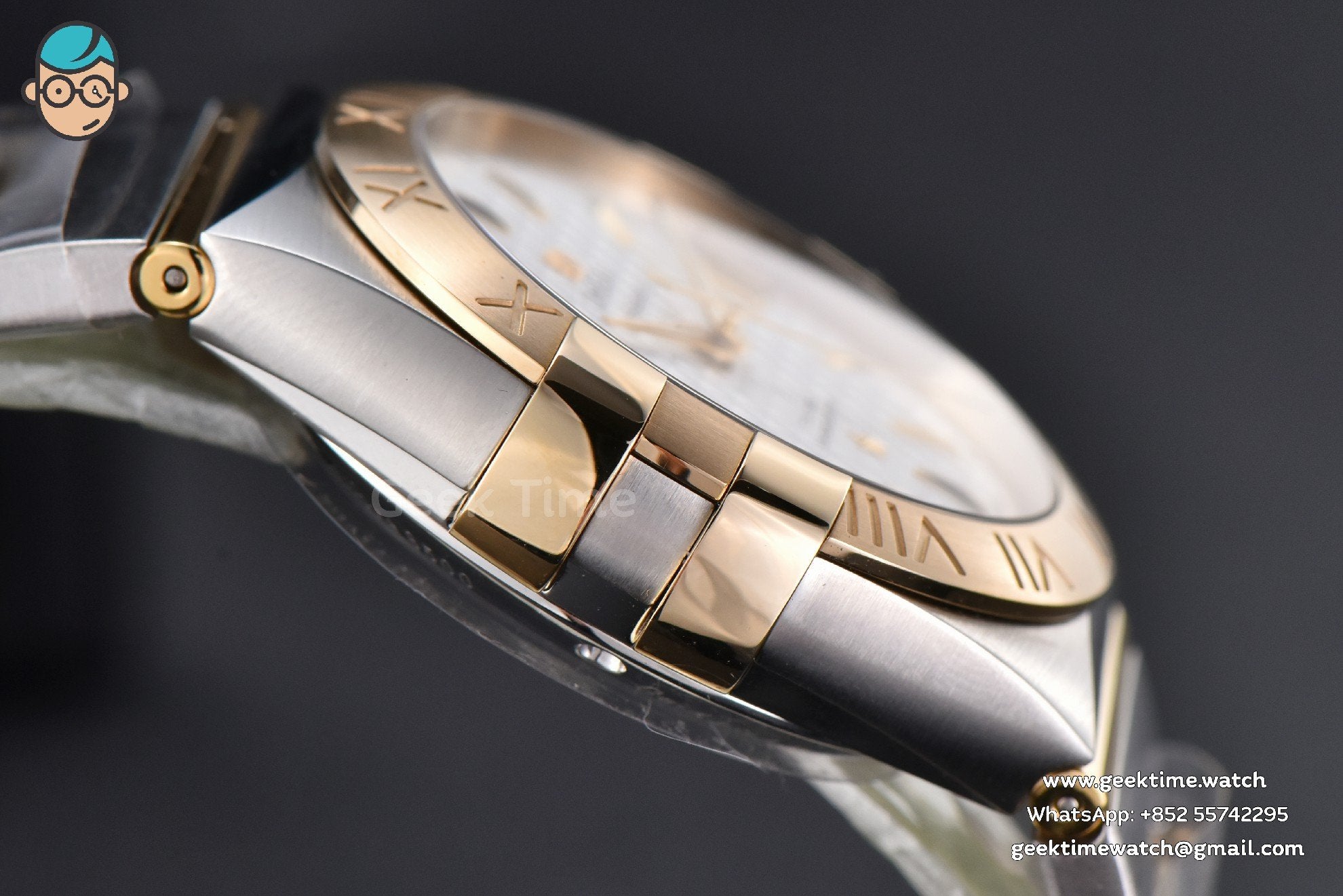 Constellation VSF 38mm YG/SS White Textured Dial YG/SS Bracelet A8500 - Image 10