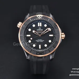 Seamaster Diver 300M 43.5mm RG VSF Keramik schwarzes Zifferblatt schwarzes Kautschukarmband A8806