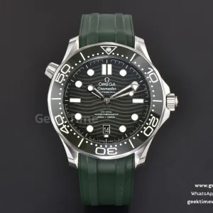 Seamaster Diver 300M 42mm ORF cerámica verde esfera verde correa de caucho verde A8800