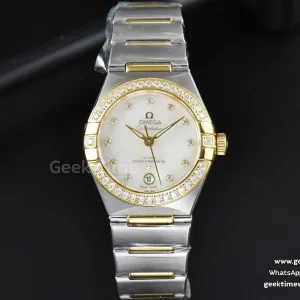 Constellation 29mm TWSF YG esfera de nácar con diamantes brazalete YG/SS A8700
