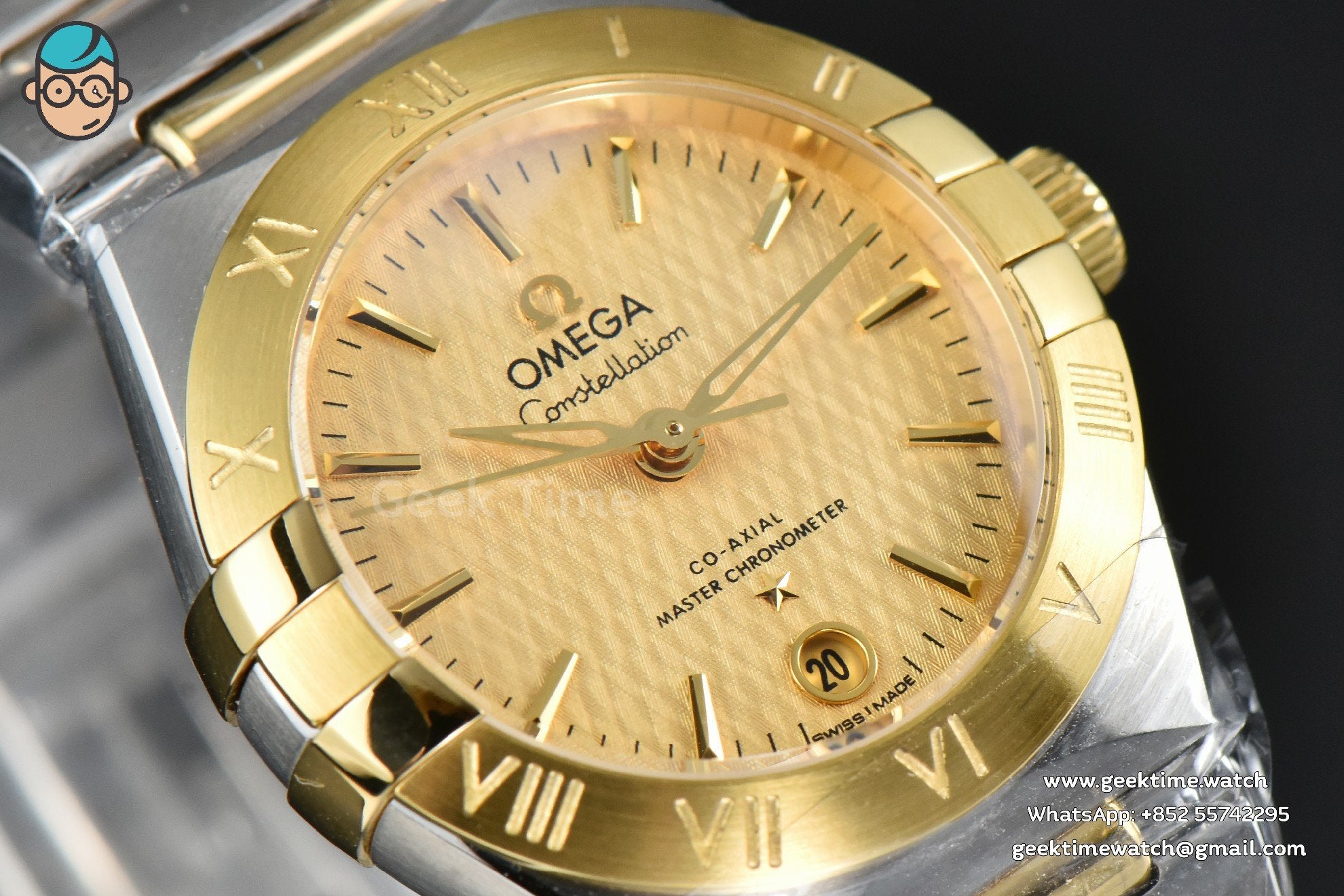 Constellation 29mm TWSF YG quadrante oro texturizzato bracciale YG/SS A8700 - Image 8