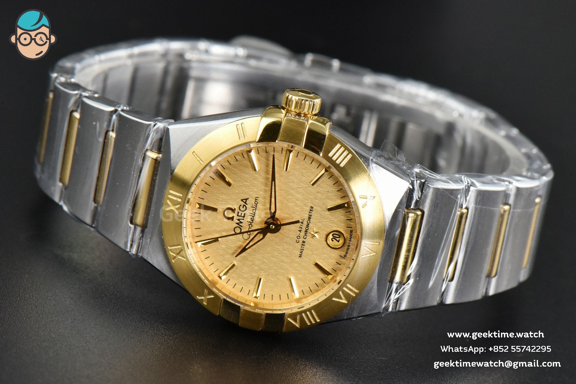 Constellation 29mm TWSF YG quadrante oro texturizzato bracciale YG/SS A8700 - Image 9