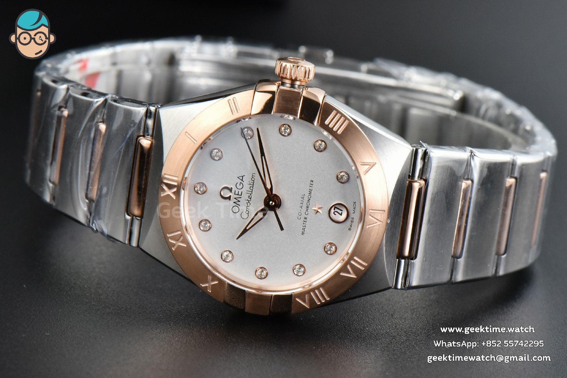 Constellation 29mm TWSF RG cadran blanc bracelet RG/SS A8700 - Image 9