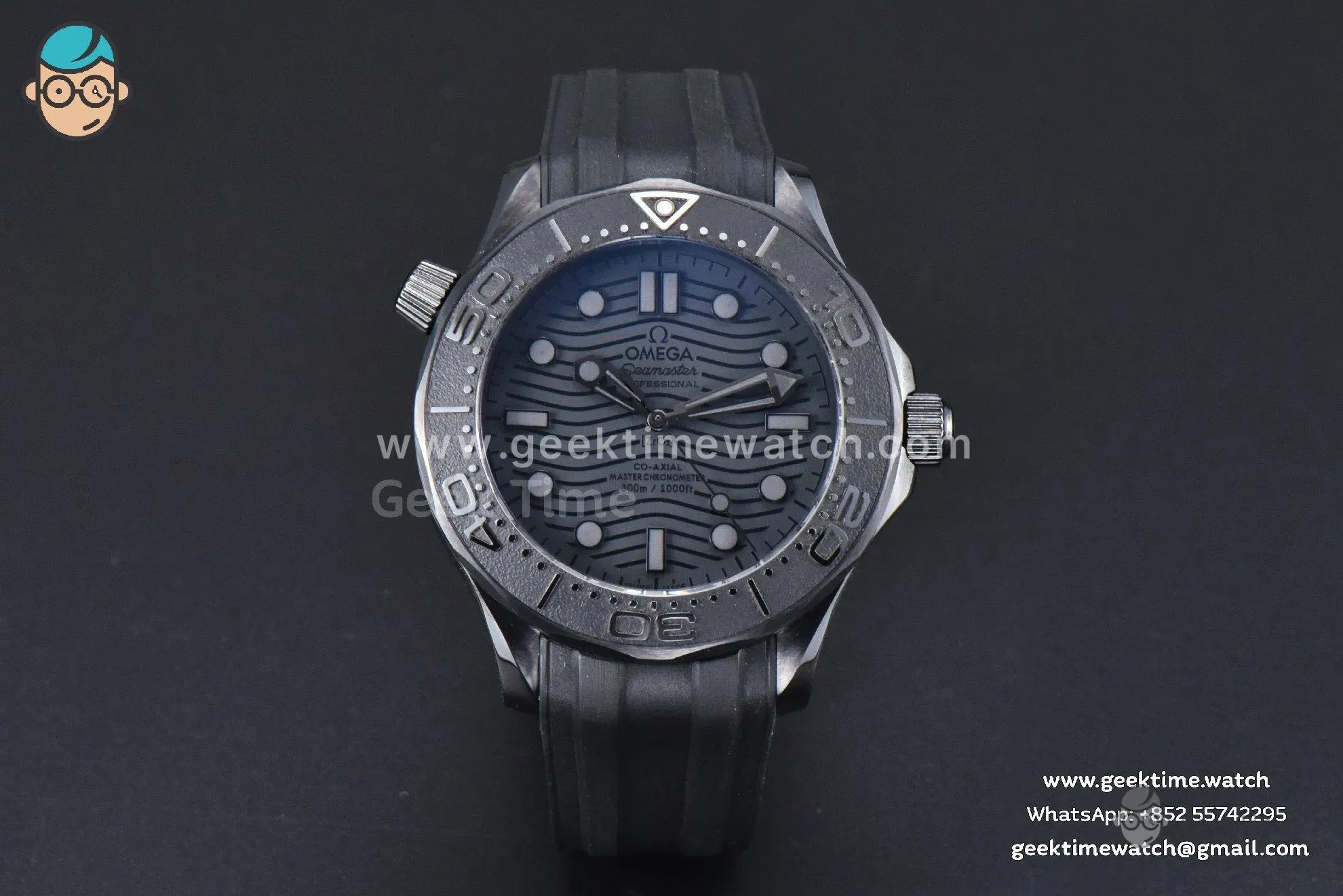 Seamaster Diver 300M Ceramic Nekton ORF 43.5mm Black Dial Rubber Strap A8806