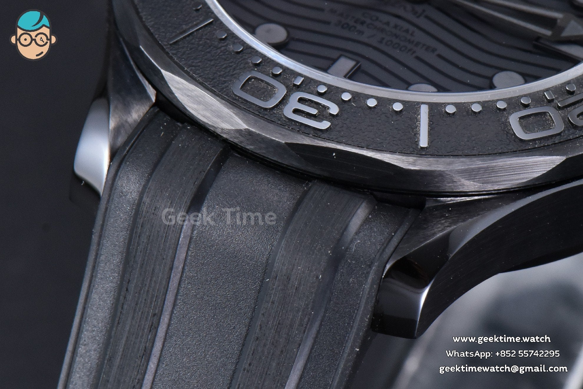 Seamaster Diver 300M Ceramic Nekton ORF 43.5mm Black Dial Rubber Strap A8806 - Image 7