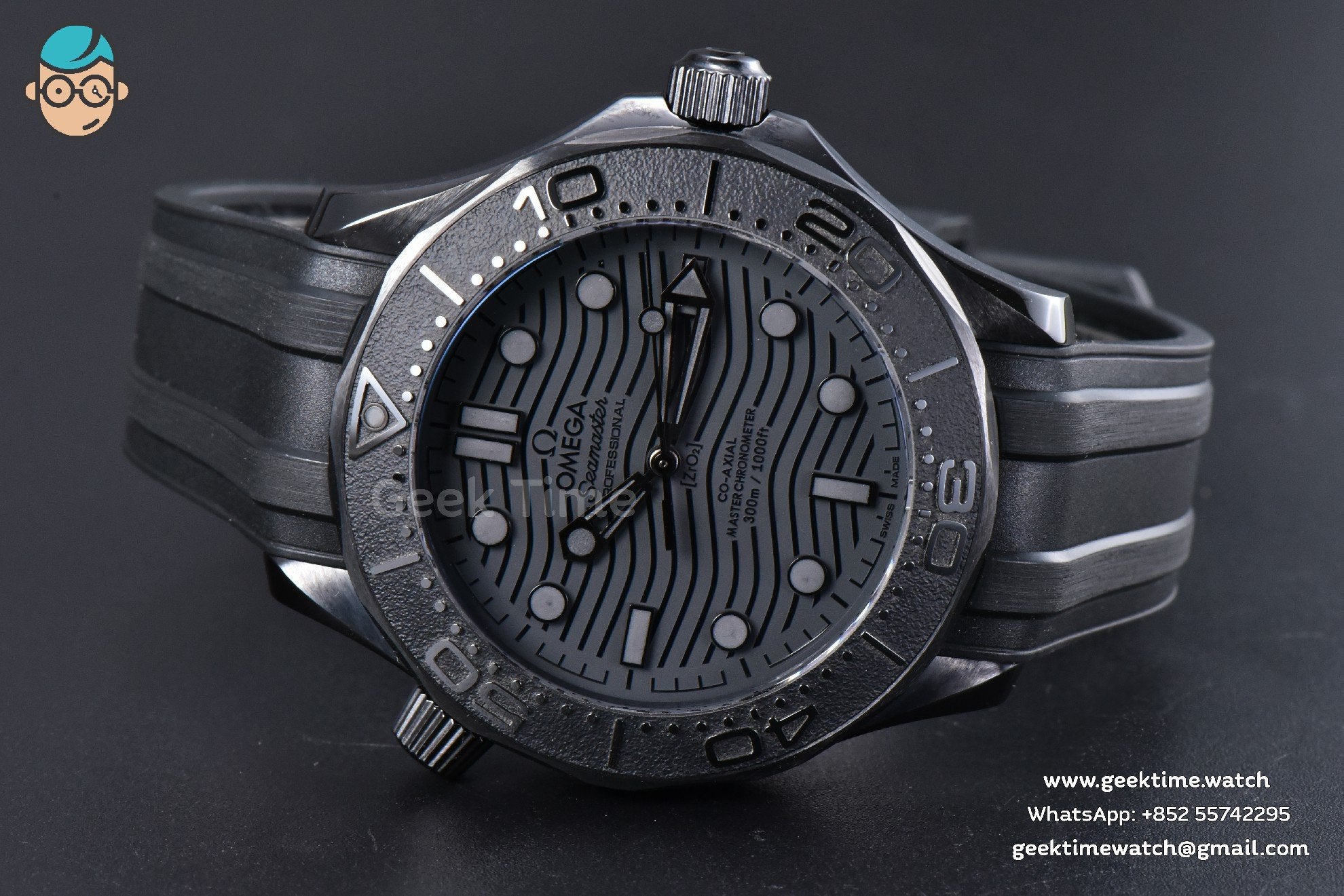 Seamaster Diver 300M Ceramic Nekton ORF 43.5mm Black Dial Rubber Strap A8806 - Image 10