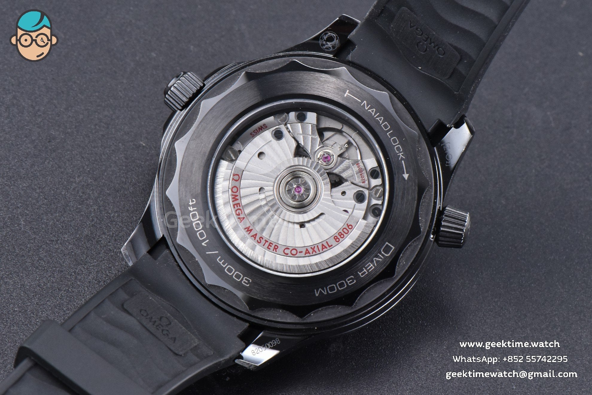 Seamaster Diver 300M Ceramic Nekton ORF 43.5mm Black Dial Rubber Strap A8806 - Image 22