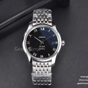 De Ville Hour Vision VSF 41mm esfera negra índices de bastón brazalete SS A8500