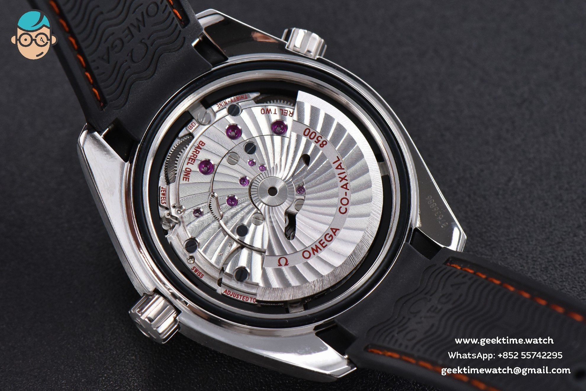 Planet Ocean 600m 42mm VSF Black Dial Orange Marker Rubber Strap A8500 - Image 14