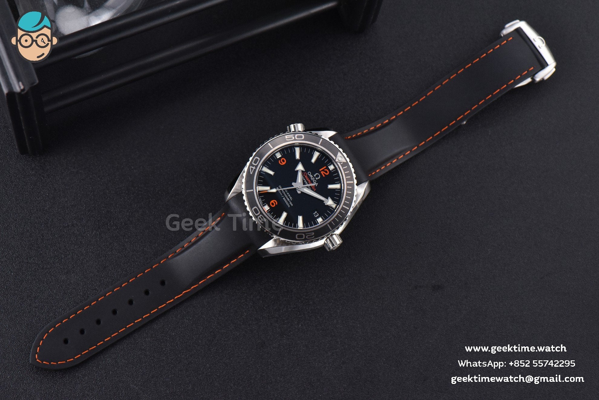 Planet Ocean 600m 42mm VSF Black Dial Orange Marker Rubber Strap A8500 - Image 26