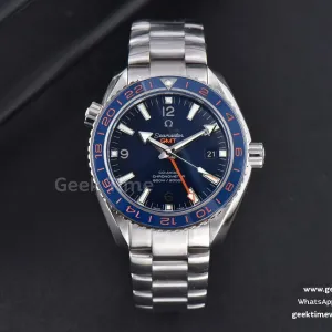 Planet Ocean 600m GMT 43.5mm VSF esfera azul bisel naranja/azul brazalete SS A8906