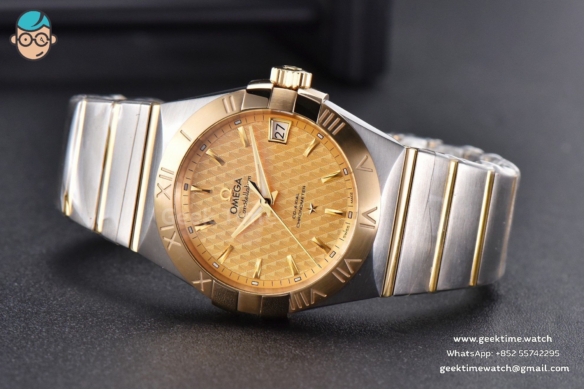 Constellation YG/SS VSF 38mm cadran texturé doré bracelet YG/SS A8500 - Image 11