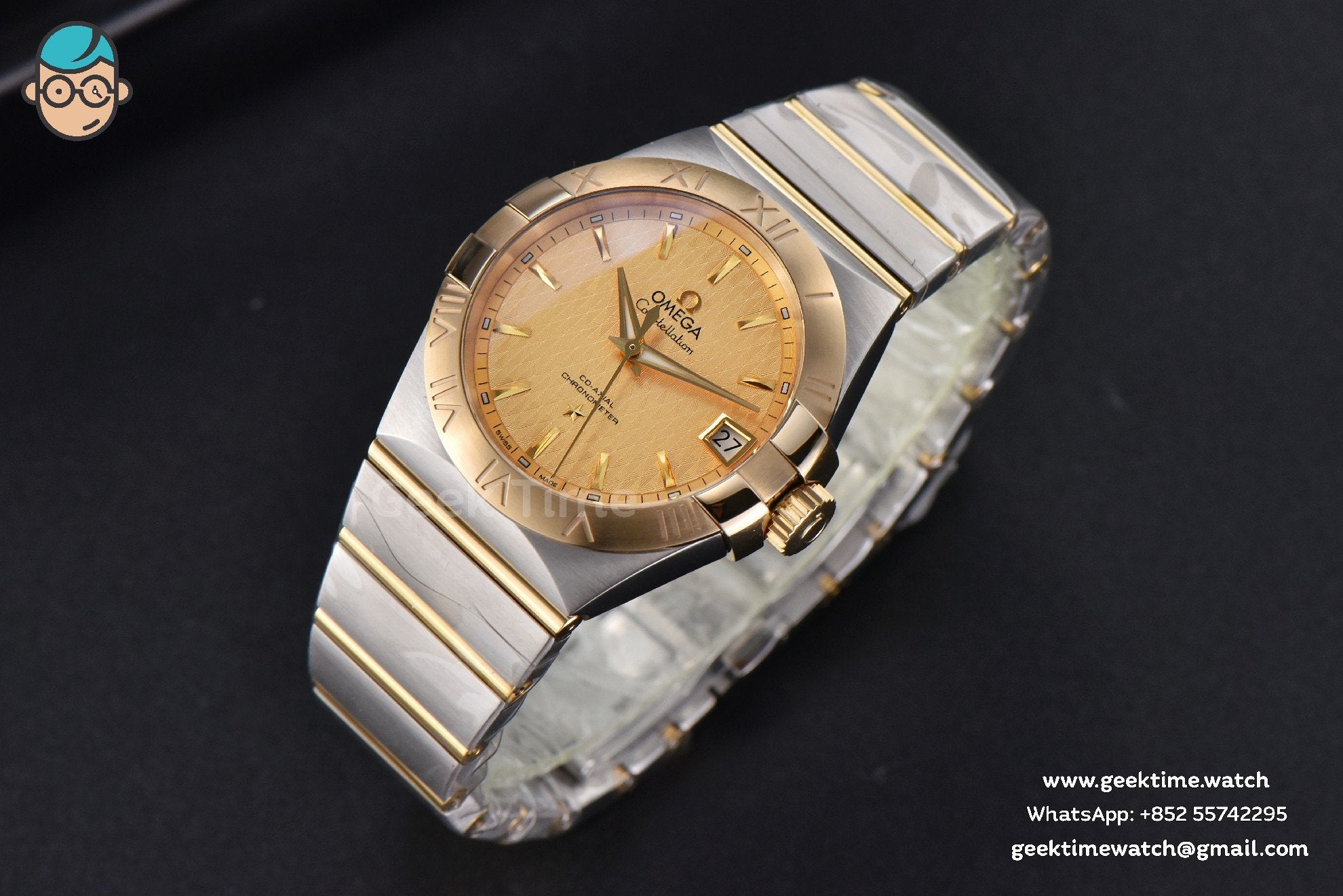 Constellation YG/SS VSF 38mm cadran texturé doré bracelet YG/SS A8500 - Image 12