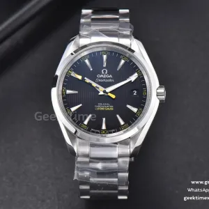 Aqua Terra 150M VSF 41mm quadrante nero texturizzato bracciale SS Bumble Bee A8500
