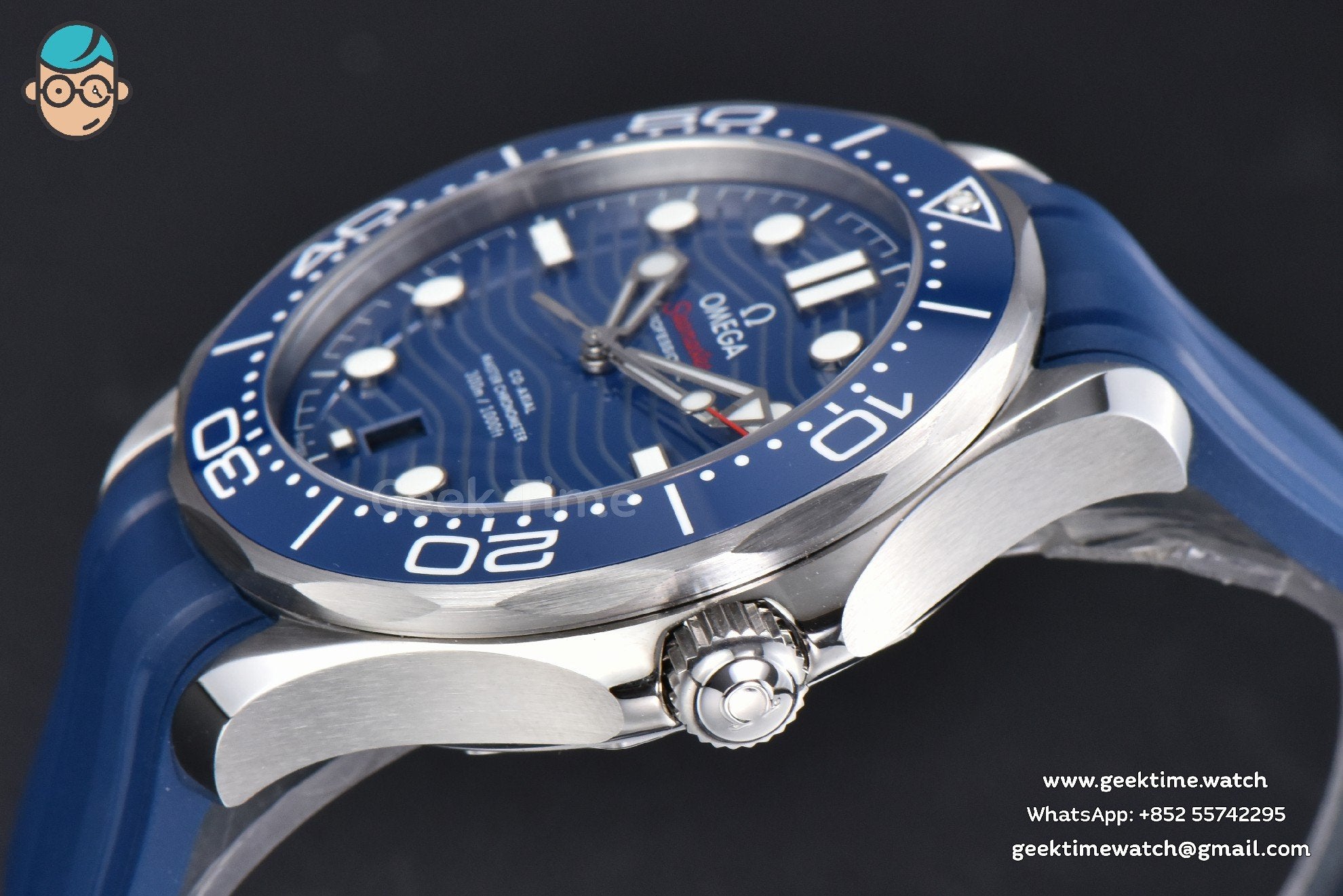 Seamaster Diver 300M 42mm ZF Blue Ceramic Blue Dial Blue Rubber Strap A8800 - Image 8