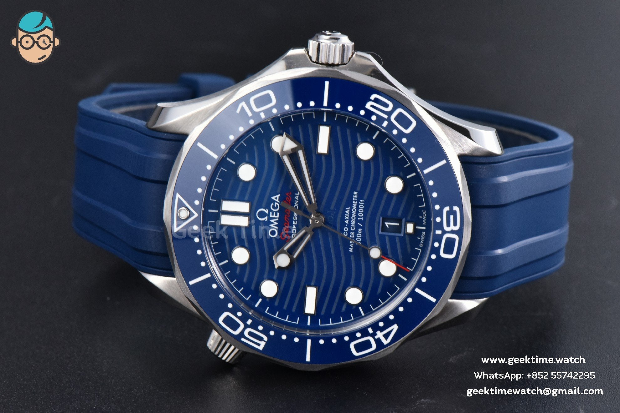 Seamaster Diver 300M 42mm ZF Blue Ceramic Blue Dial Blue Rubber Strap A8800 - Image 10